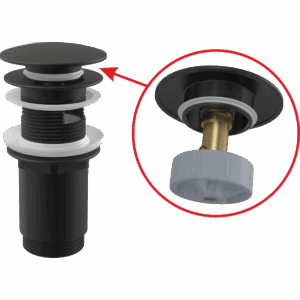 Zgornji del sifona click-clack črn A392BLACK